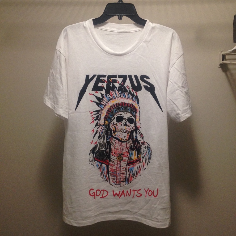 Vintage Kanye West Yeezus God wants you Skull Tee